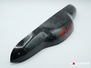 FIAT 500 Trunk Handle Cover - Carbon Fiber - Gloss Forged Carbon w/ Red Accent